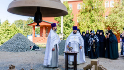 Чин освящения колоколов строящегося соборного храма прошёл в Борисовском женском монастыре