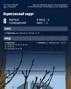 Владимир Переверзев доложил губернатору о ходе восстановительных работ в Борисовском округе