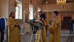Первая архиерейская служба состоялась в новом Тихвинском соборе Борисовского монастыря сегодня