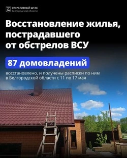 Строители восстановили одно домовладение в Борисовском округе за минувшую неделю